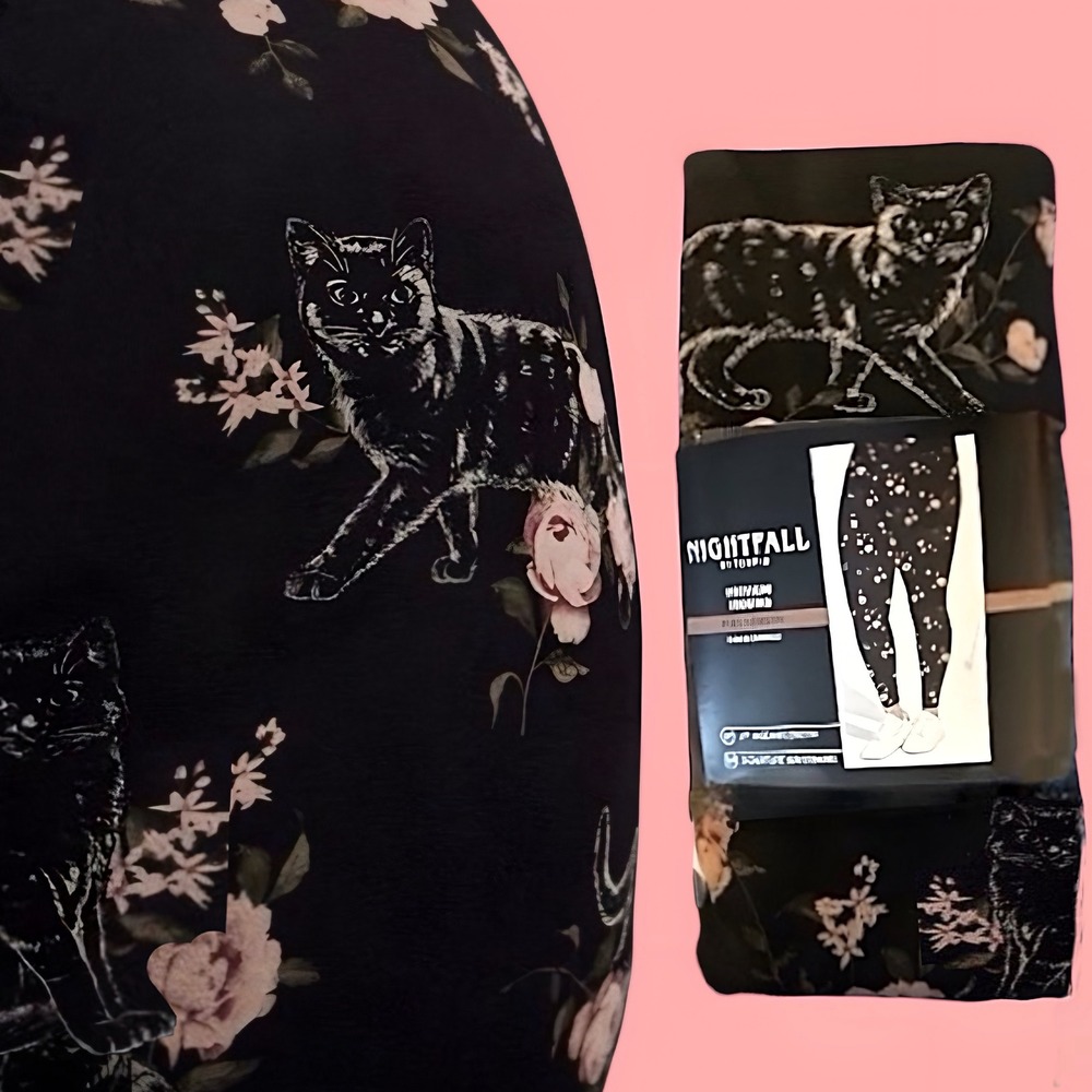TORRID Cat Floral Nightfall Deep Black Full Length Legging NWT Size‎ 1X